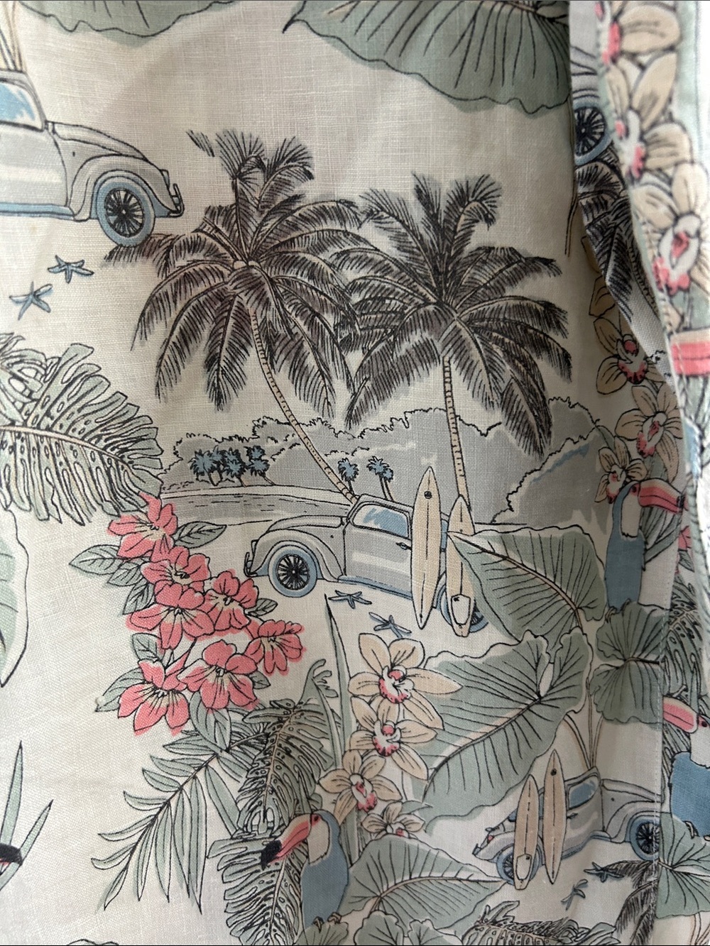 C&C California Women’s Tropical Casual Set in Cream, Green, Pink, blue and tan - Picture 5 of 9